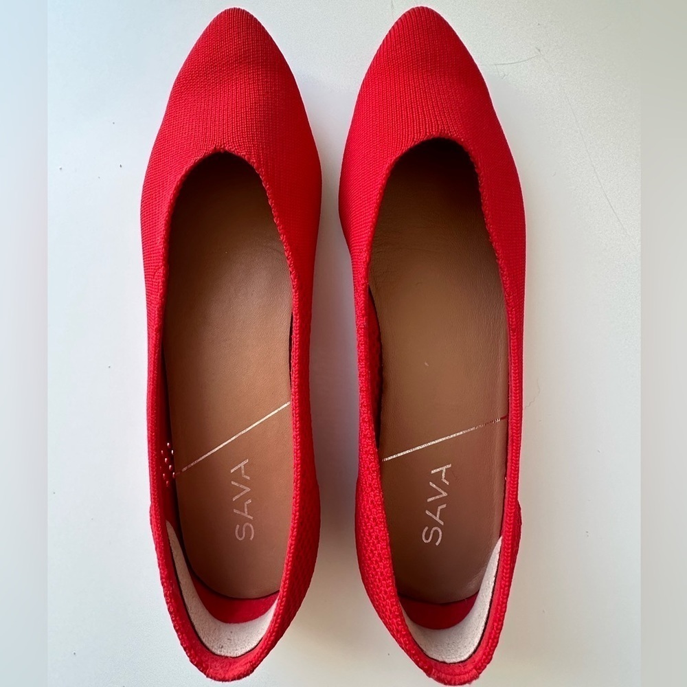 SAVA Red Woven Flats - Picture 3 of 10